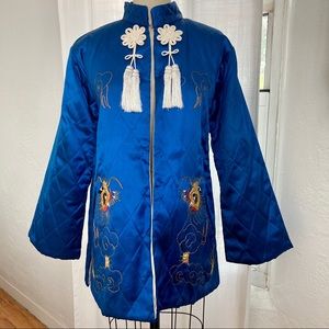 Vintage Embroidered Quilted Satin Chinese Jacket